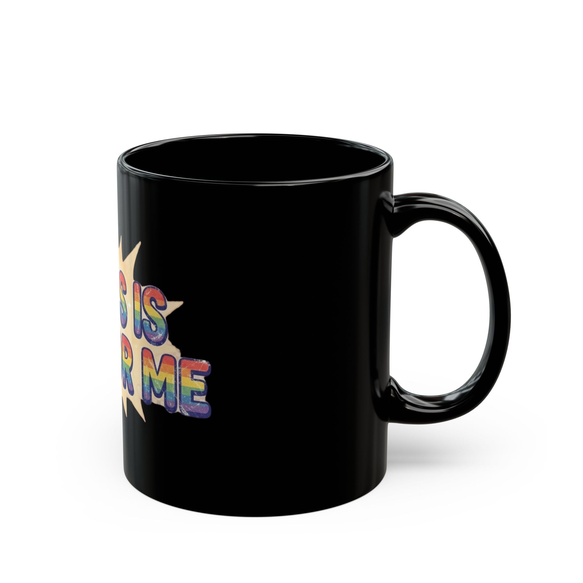 "Jesus is Gay For Me" Black Ceramic Mug