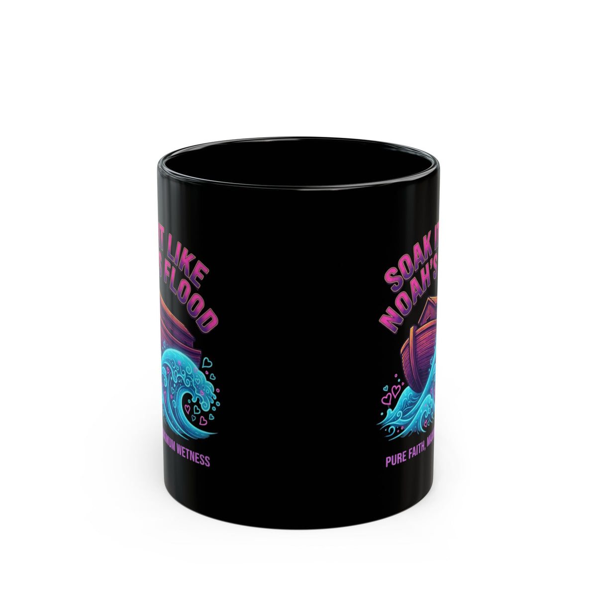 "Good Book Series Soak it Like Noah's Flood" Black Ceramic Mug