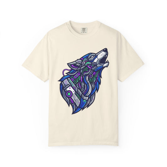 Color: Ivory | Cyber Wolf Unisex Garment-Dyed Tee