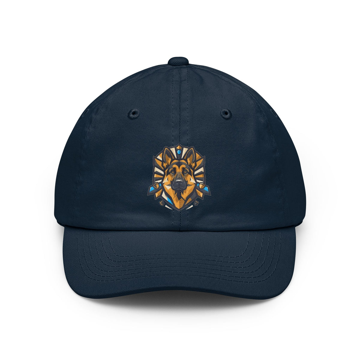 Color: Navy | German Shepherd Guardian Loyal Brave Dad Hat — Graphic