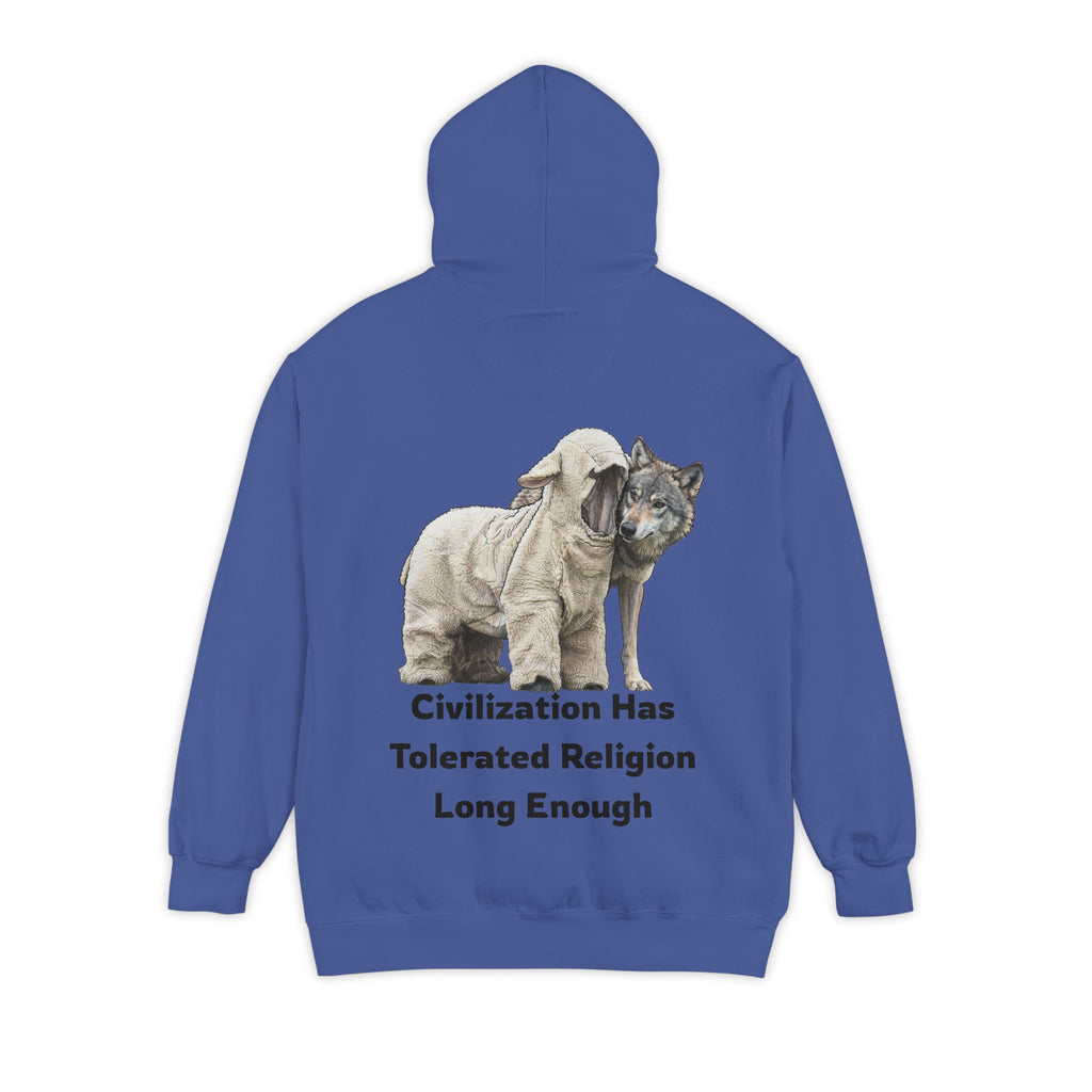 "Civilization Tolerated Religion" Garment-Dyed Hoodie