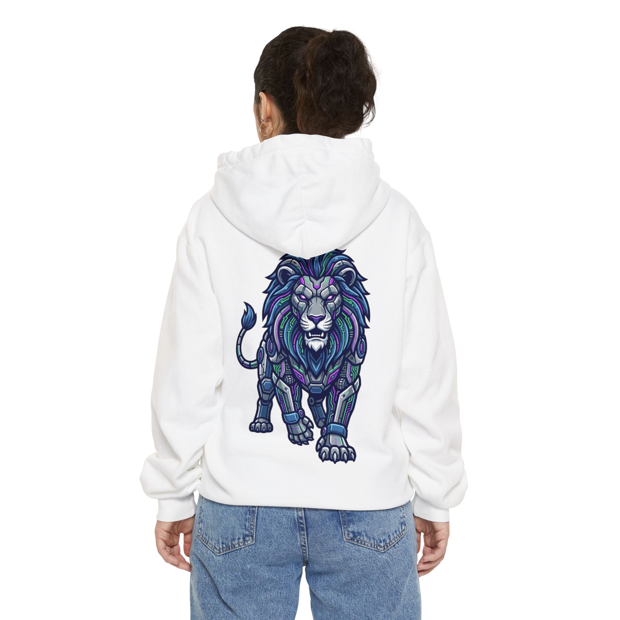 "Cyber Lion" Garment-Dyed Hoodie