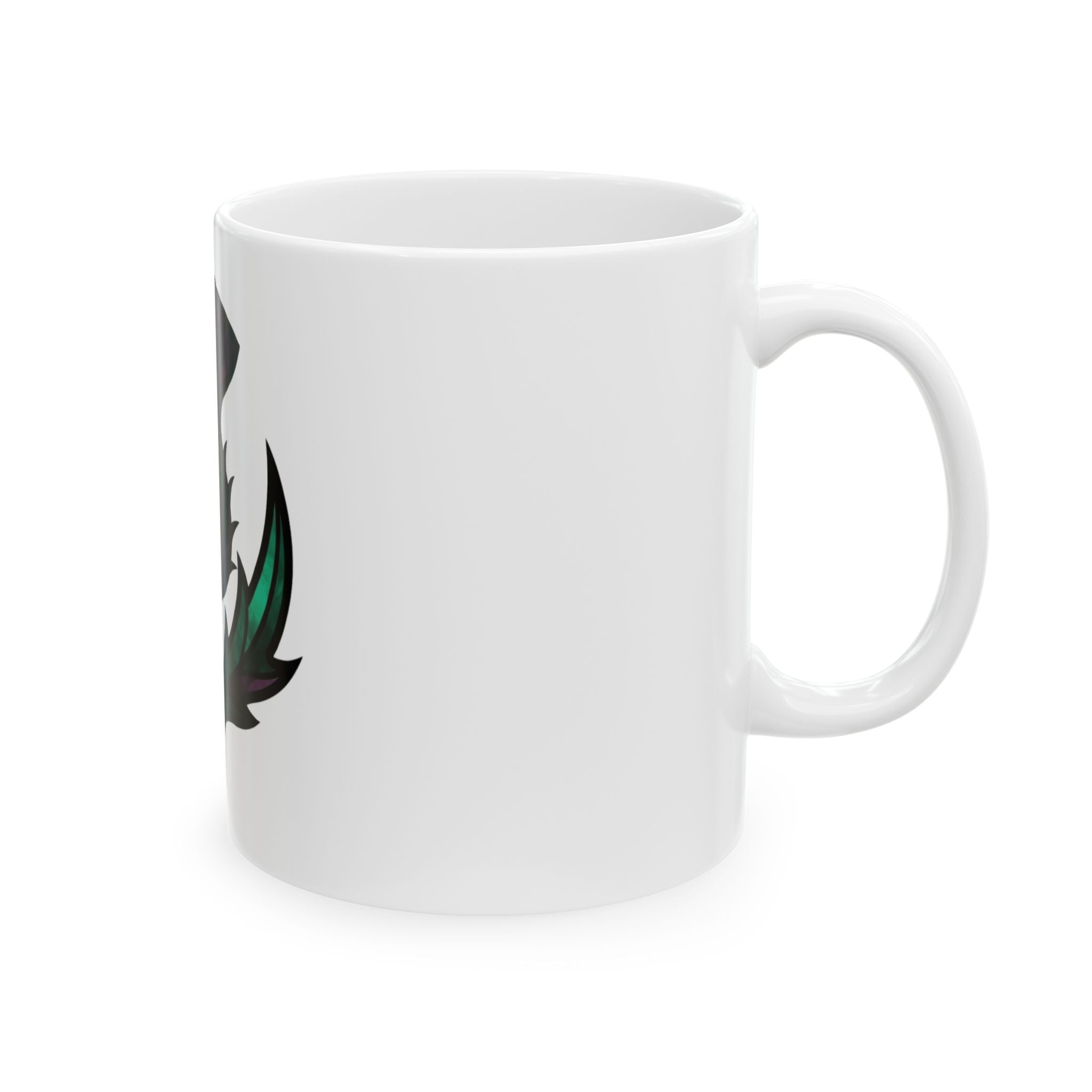 "Stained Glass Floral" White Ceramic Mug — Graphic