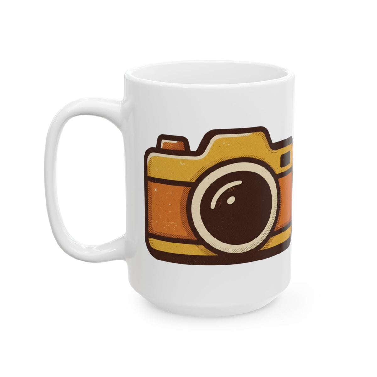 "Eyes Closed As Usual" White Ceramic Mug — Graphic