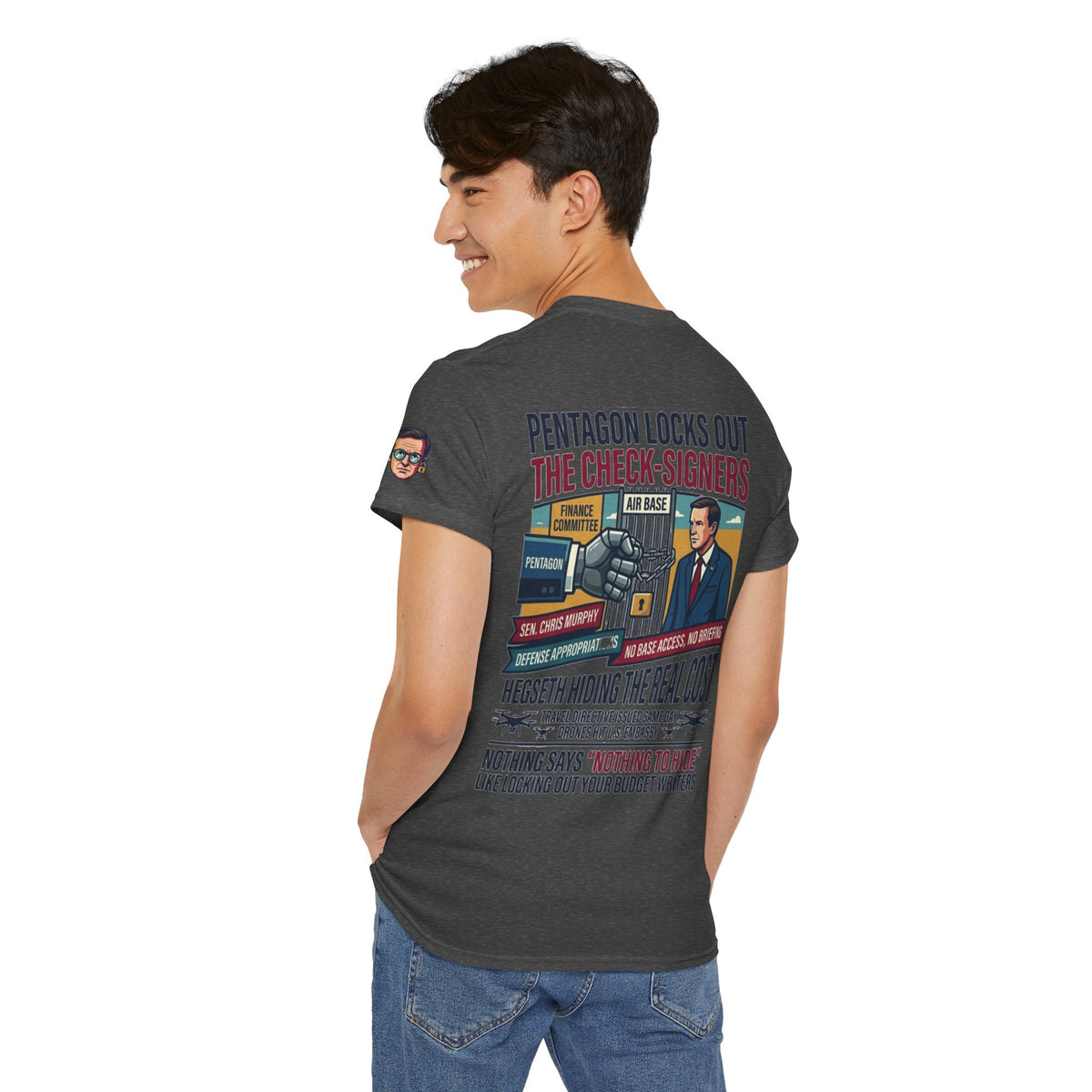 "Pentagon Locks Out The Check Signers" Premium Graphic Tee