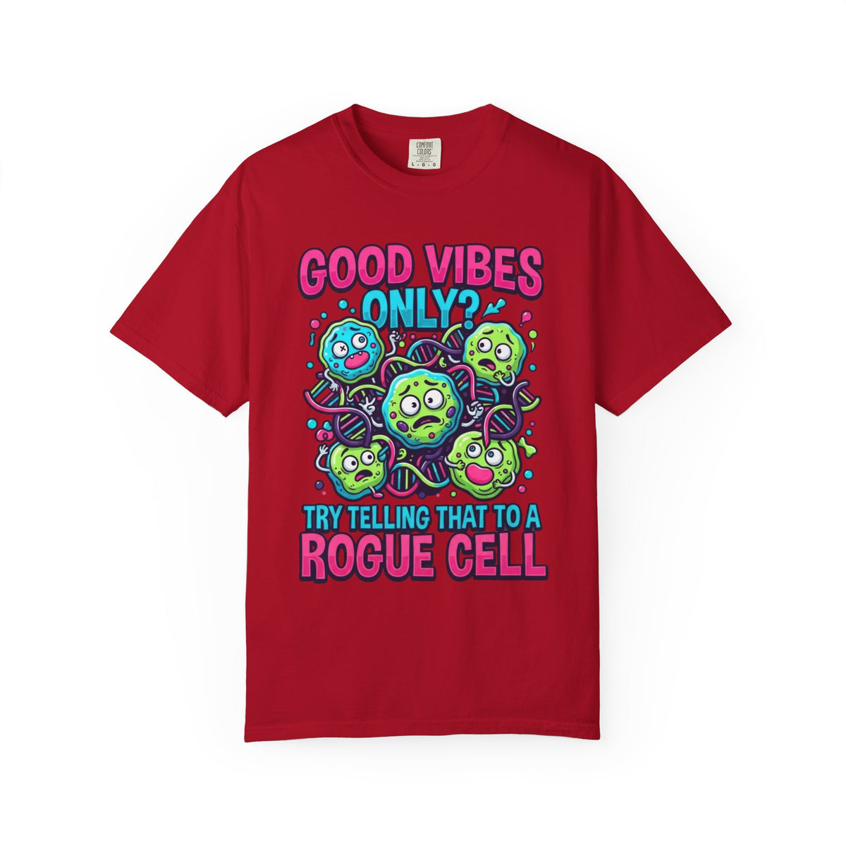 Color: Red | Good Vibes Only Unisex Garment-Dyed Tee
