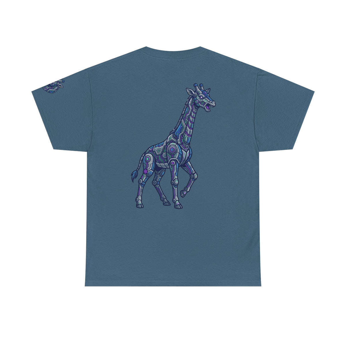 Color: Indigo Blue | Cyber Giraffe Premium Graphic Tee