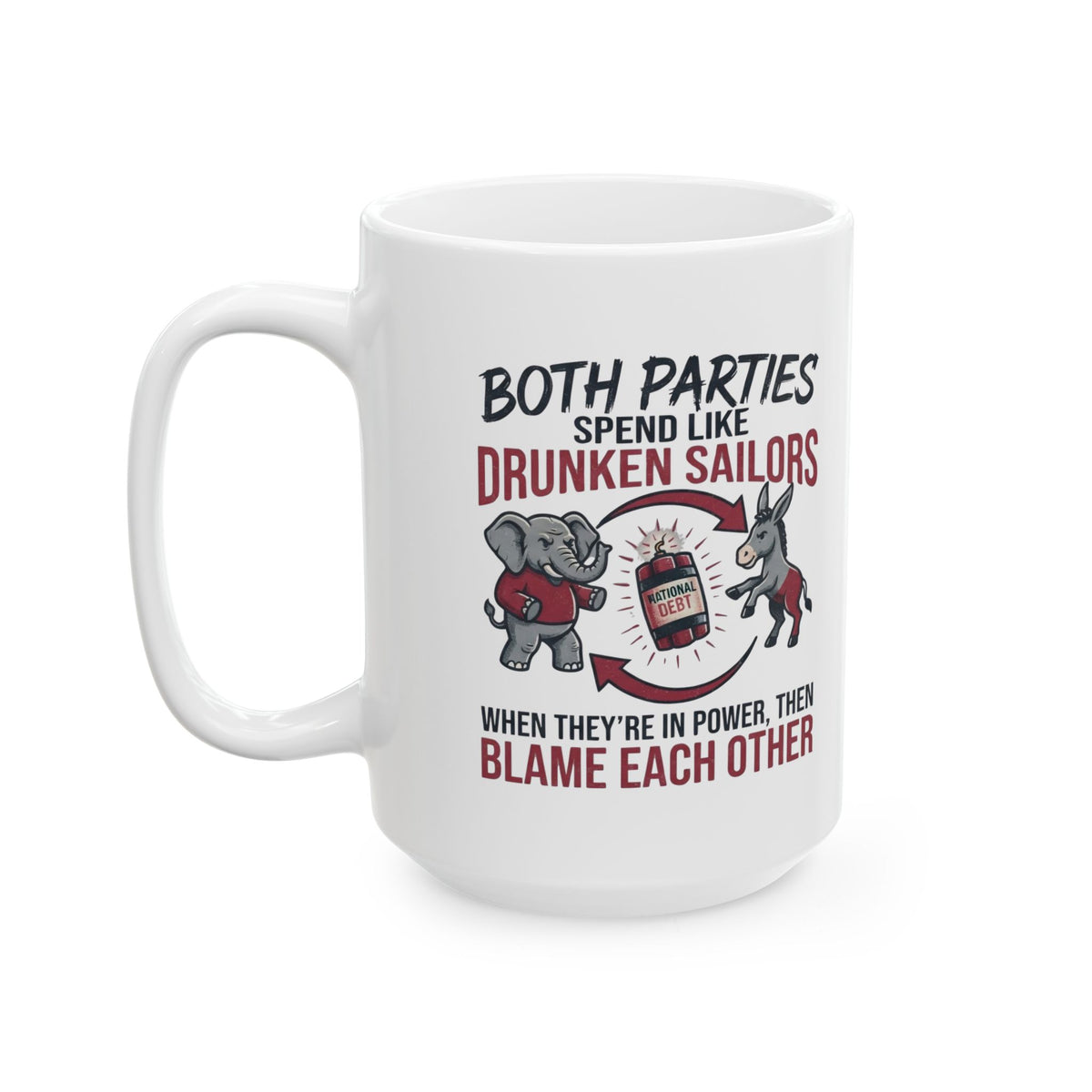 "Protest Series - Audit The Spending" White Ceramic Mug