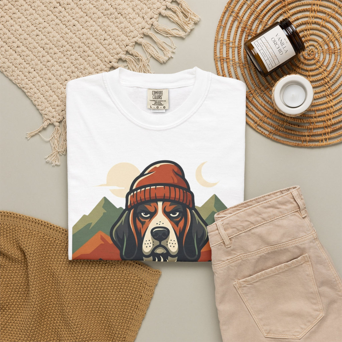 Resting Camping Face Unisex Garment-Dyed Tee