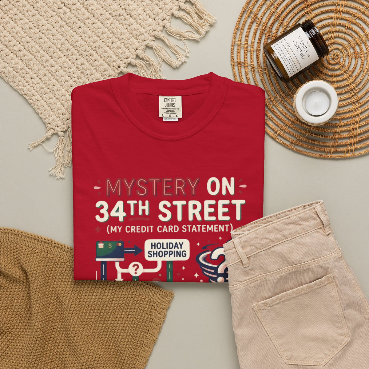 "Mystery On 34th Street" Unisex Garment-Dyed Tee