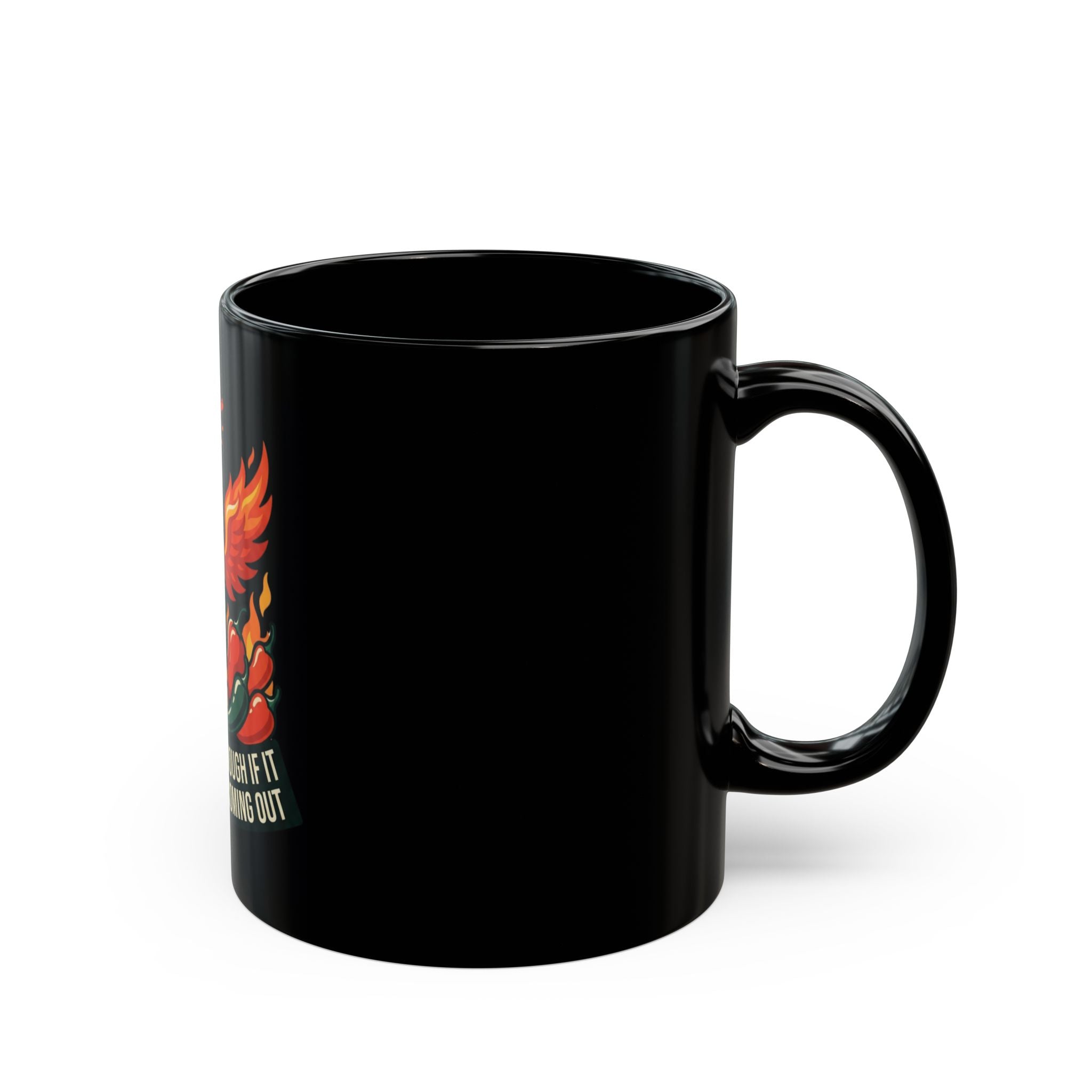 "Burns Coming Out" Black Ceramic Mug