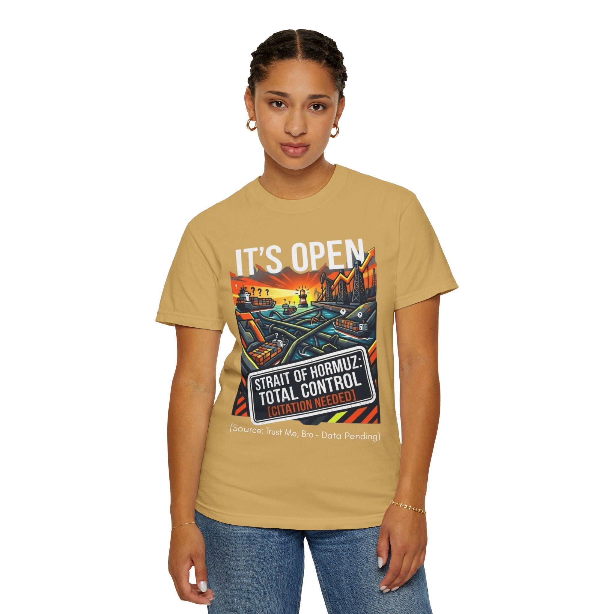 "Straight Of Hormuz is Open" Unisex Garment-Dyed Tee