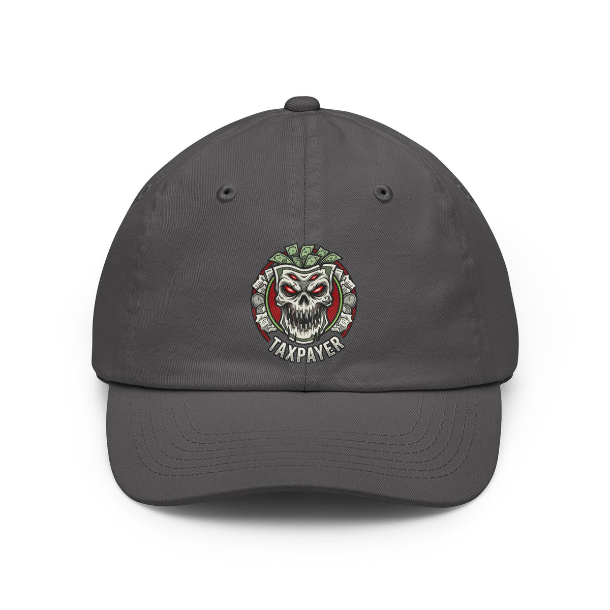 Color: Charcoal | Horror of Taxes Dad Hat — Graphic