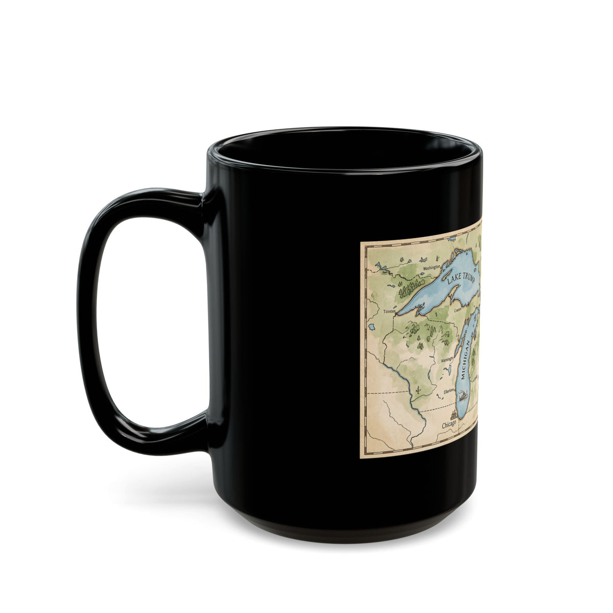 "51st State Great Lakes" Black Ceramic Mug
