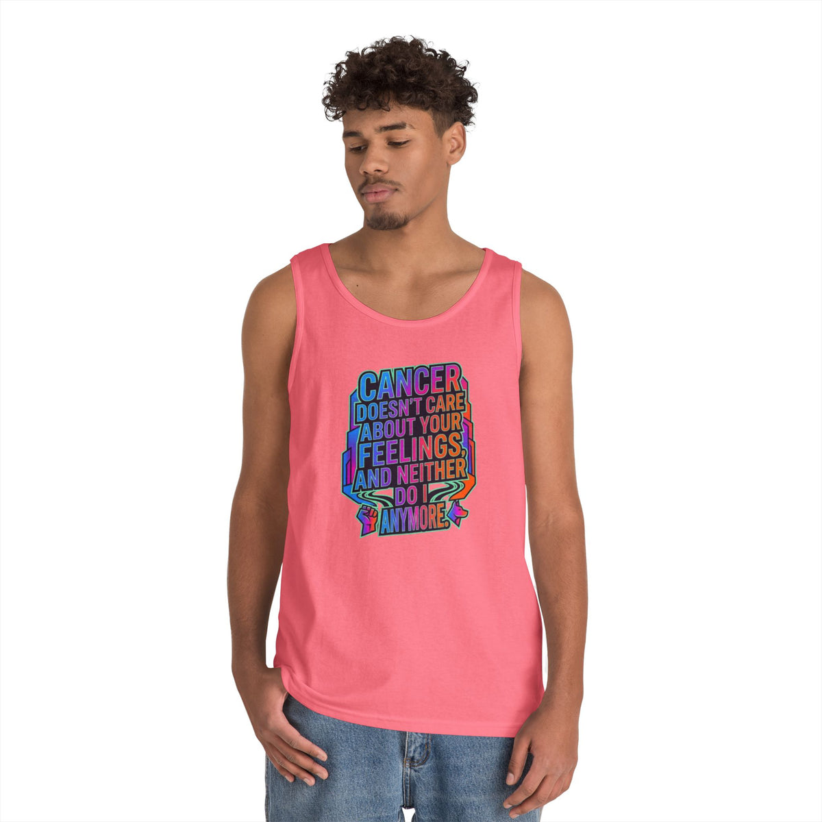 Color: Safety Pink | Cancer Doesn't Care About Your Feelings Tank Top