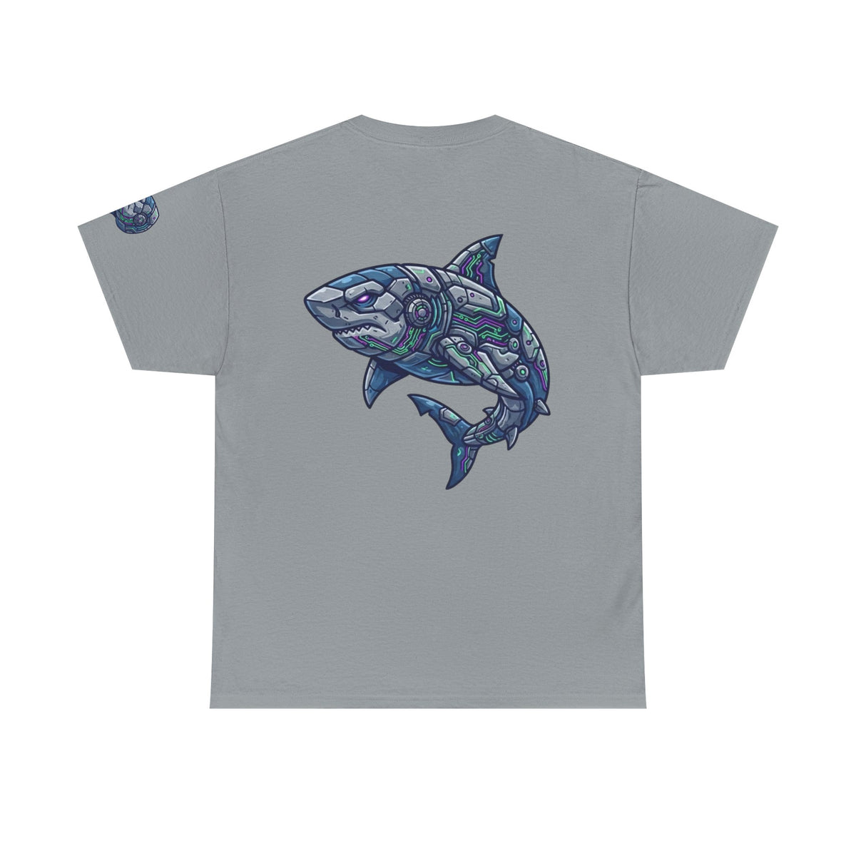 Color: Gravel | Cyber Shark Premium Graphic Tee