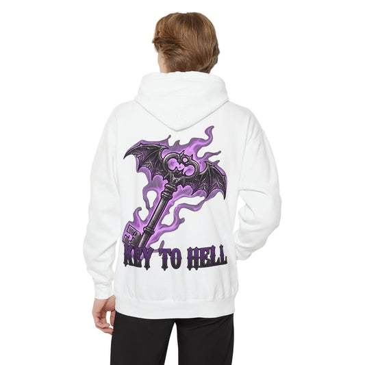 Color: White | Skeleton Key Garment-Dyed Hoodie