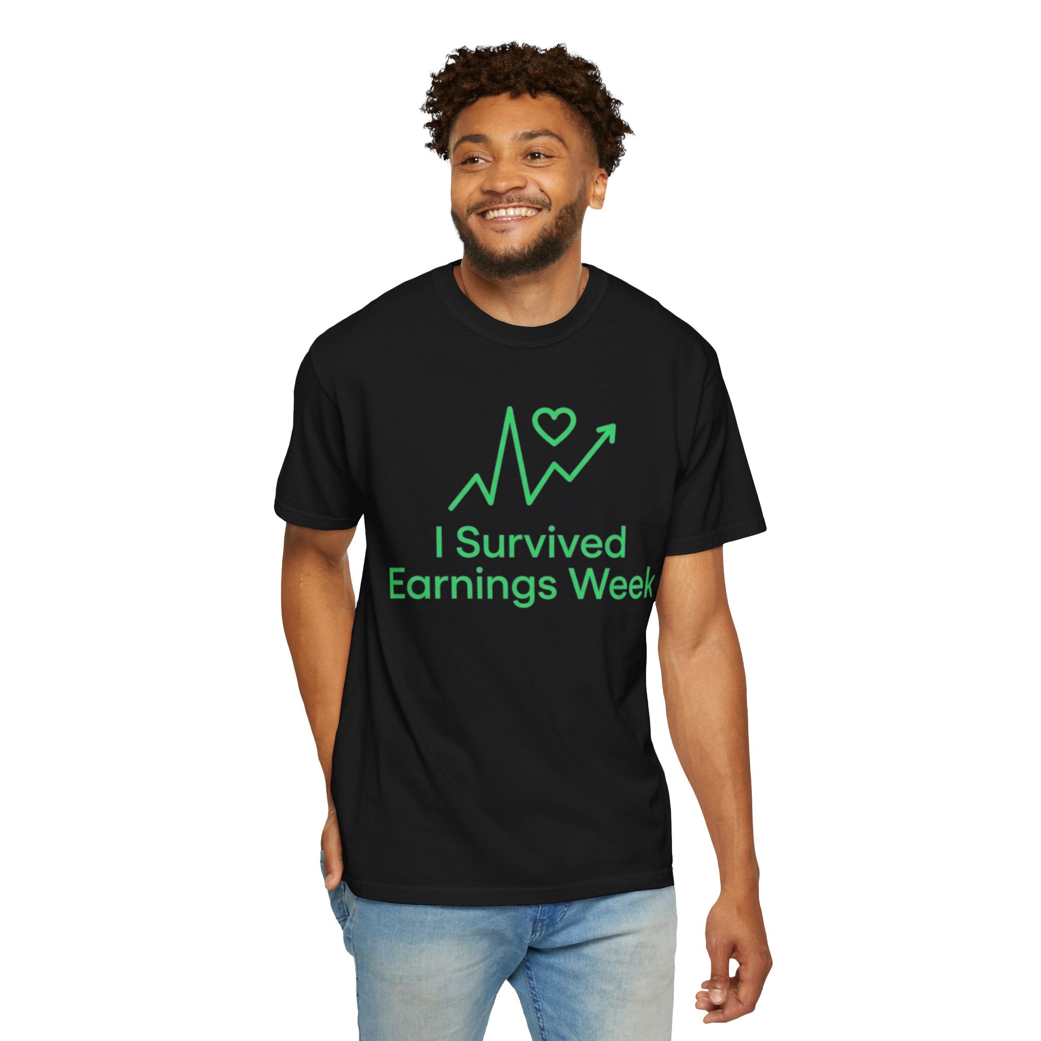 "I Survived Earnings Week" Unisex Garment-Dyed Tee