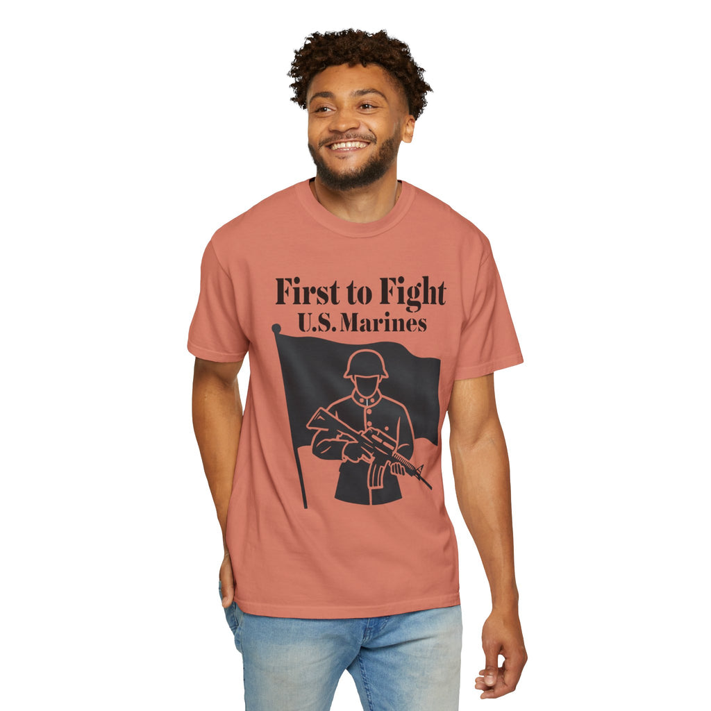 "First to Fight" Unisex Garment-Dyed T-shirt