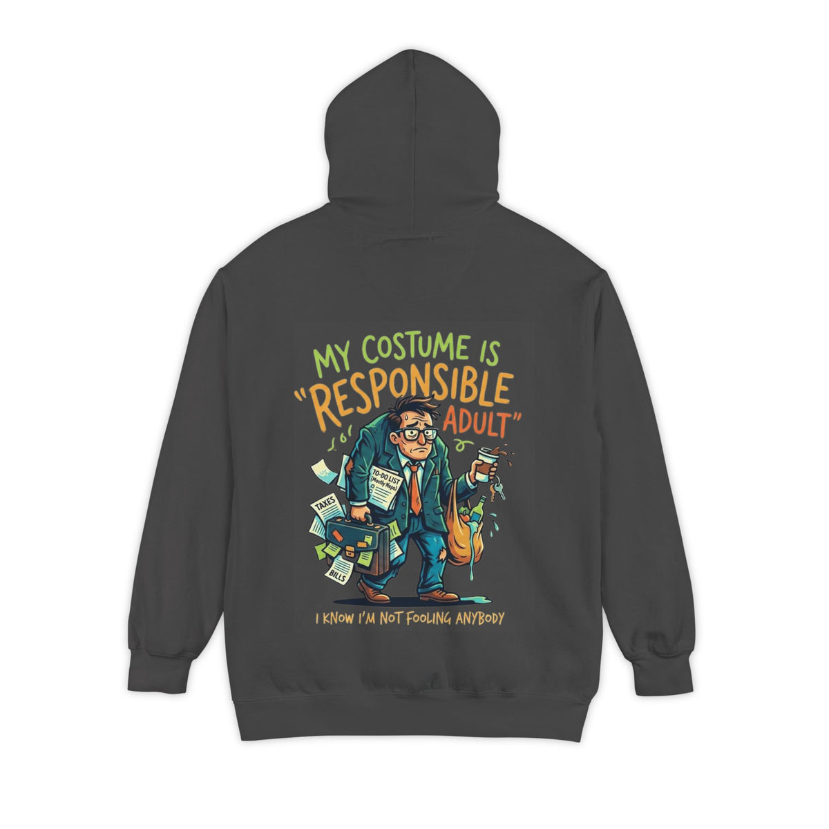 Color: Pepper | Responsible Adult Costume Garment-Dyed Hoodie