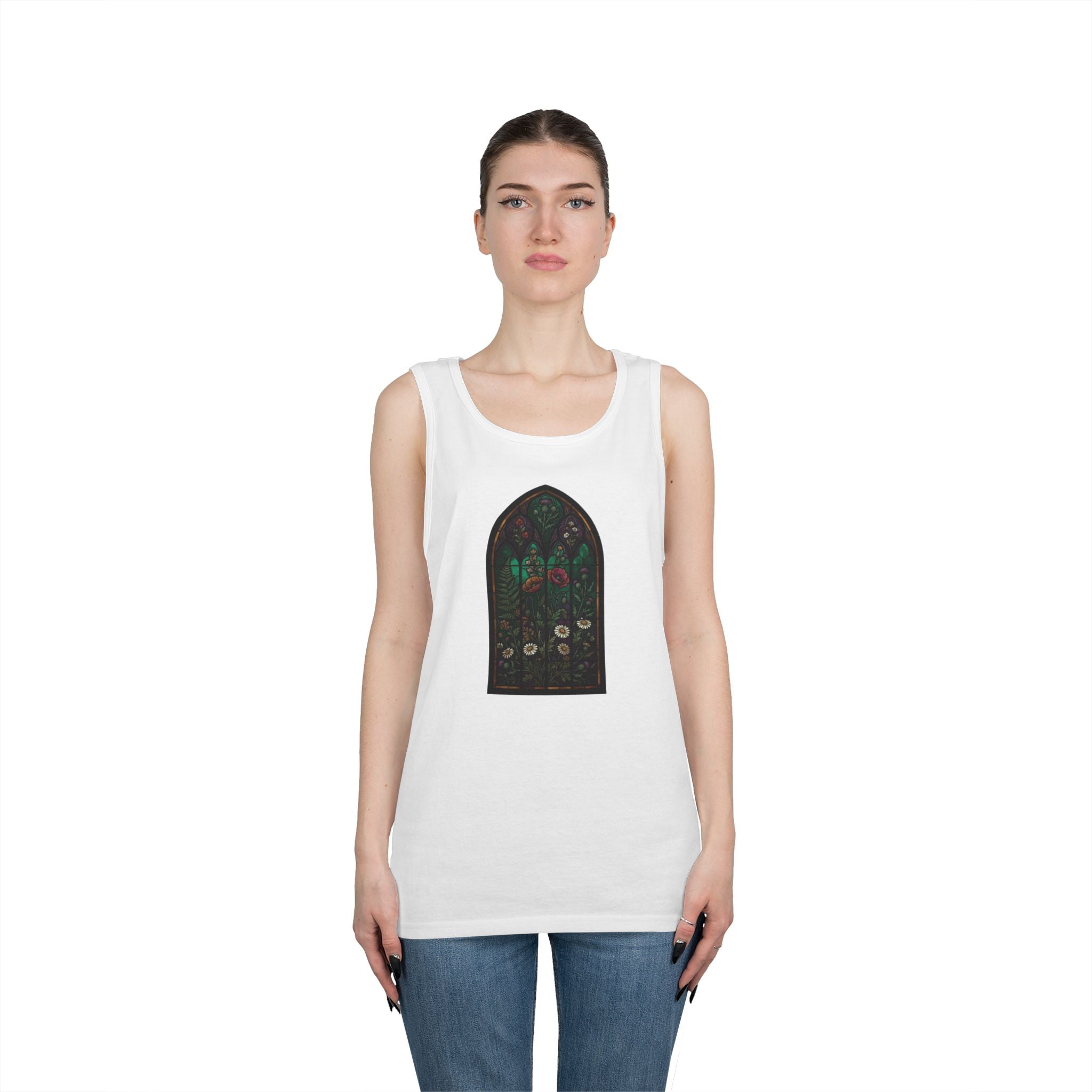 "Stained Glass Floral" Tank Top