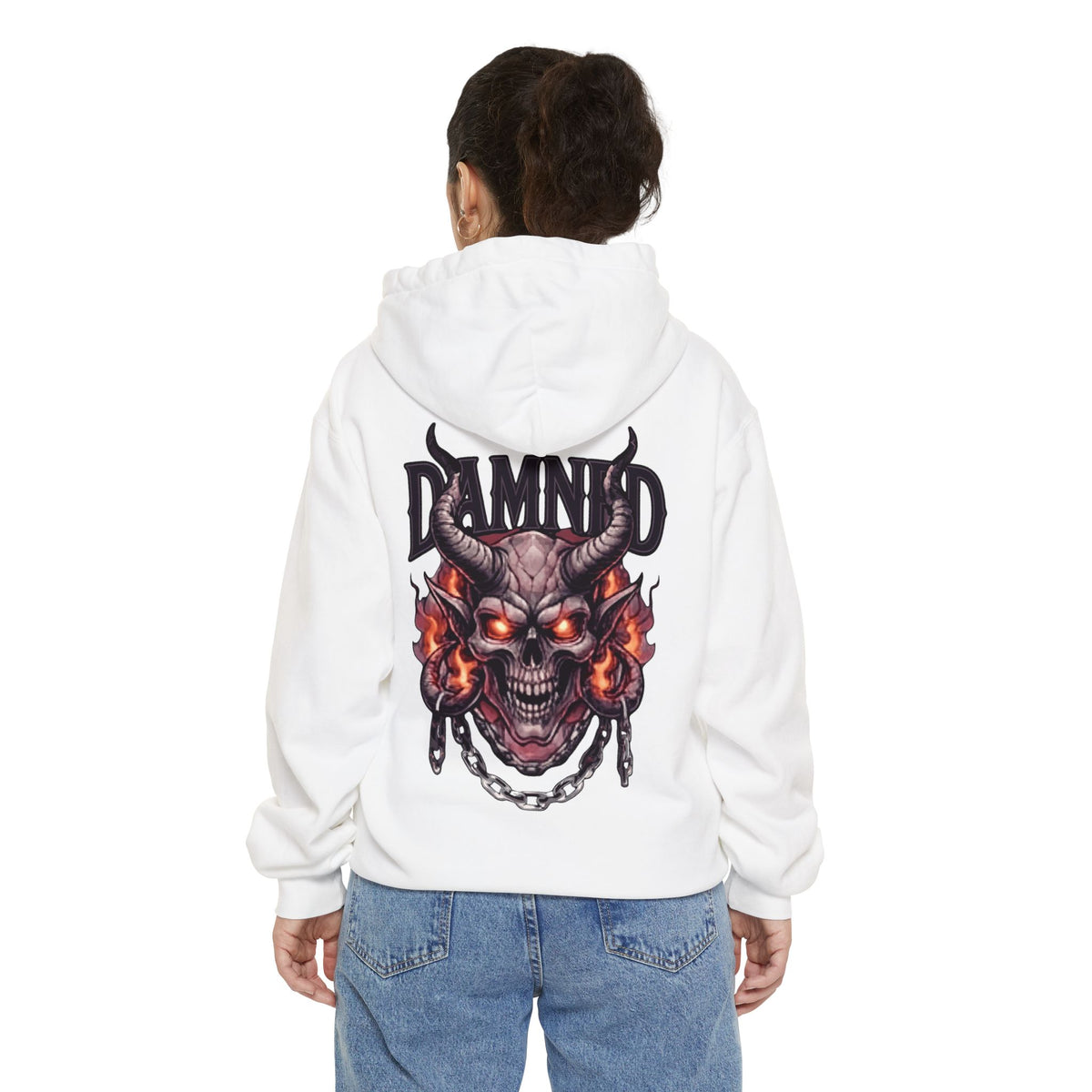 Color: White | Damned Garment-Dyed Hoodie