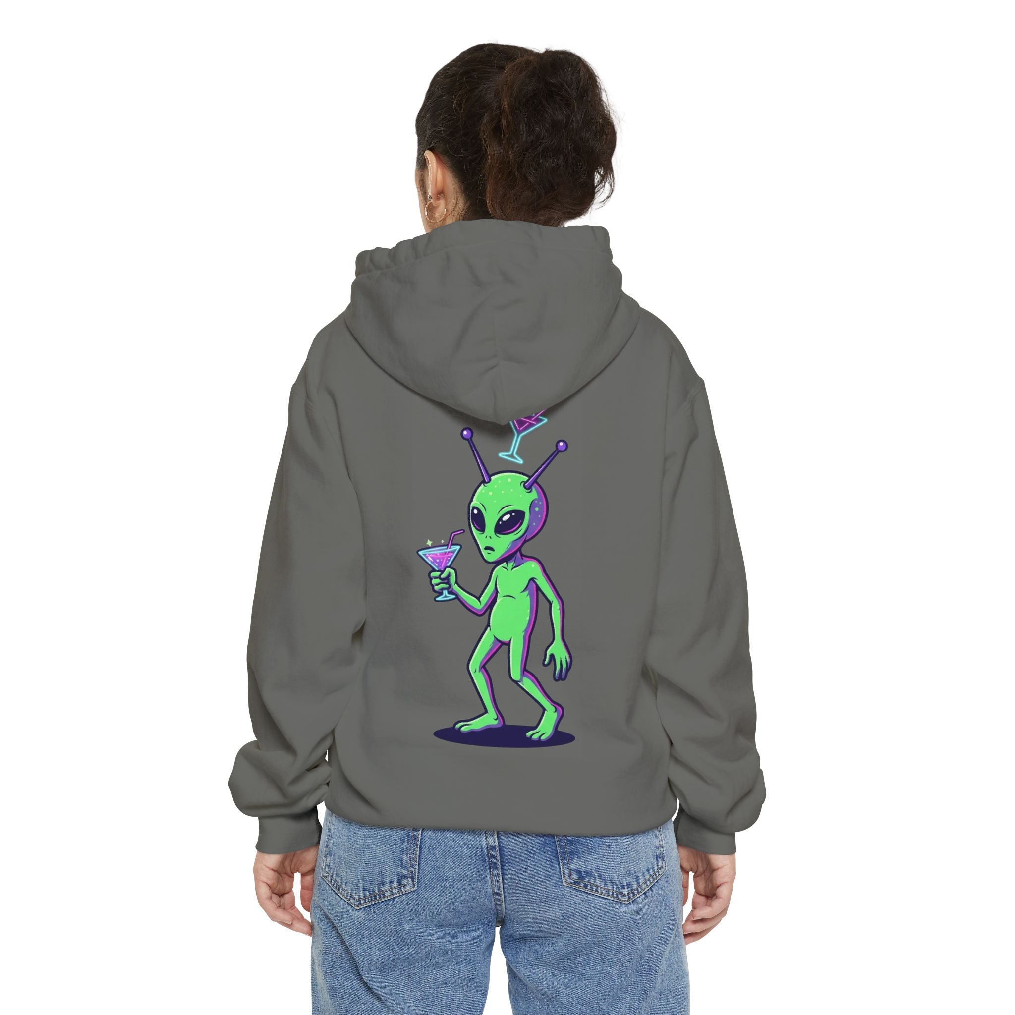 "Drunk Alien" Garment-Dyed Hoodie