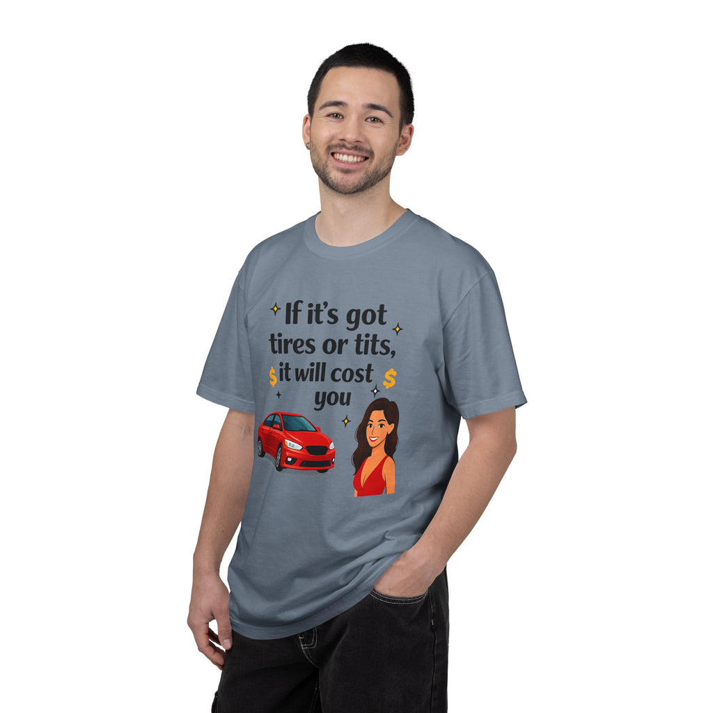 "Tires or Tits" Unisex Garment-Dyed T-shirt