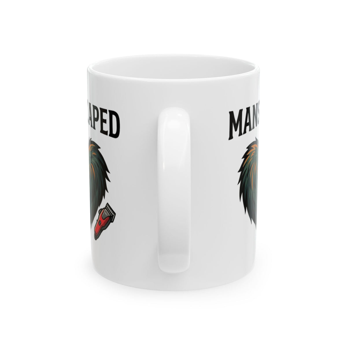 "Manscaped for the Full Moon" White Ceramic Mug — Graphic