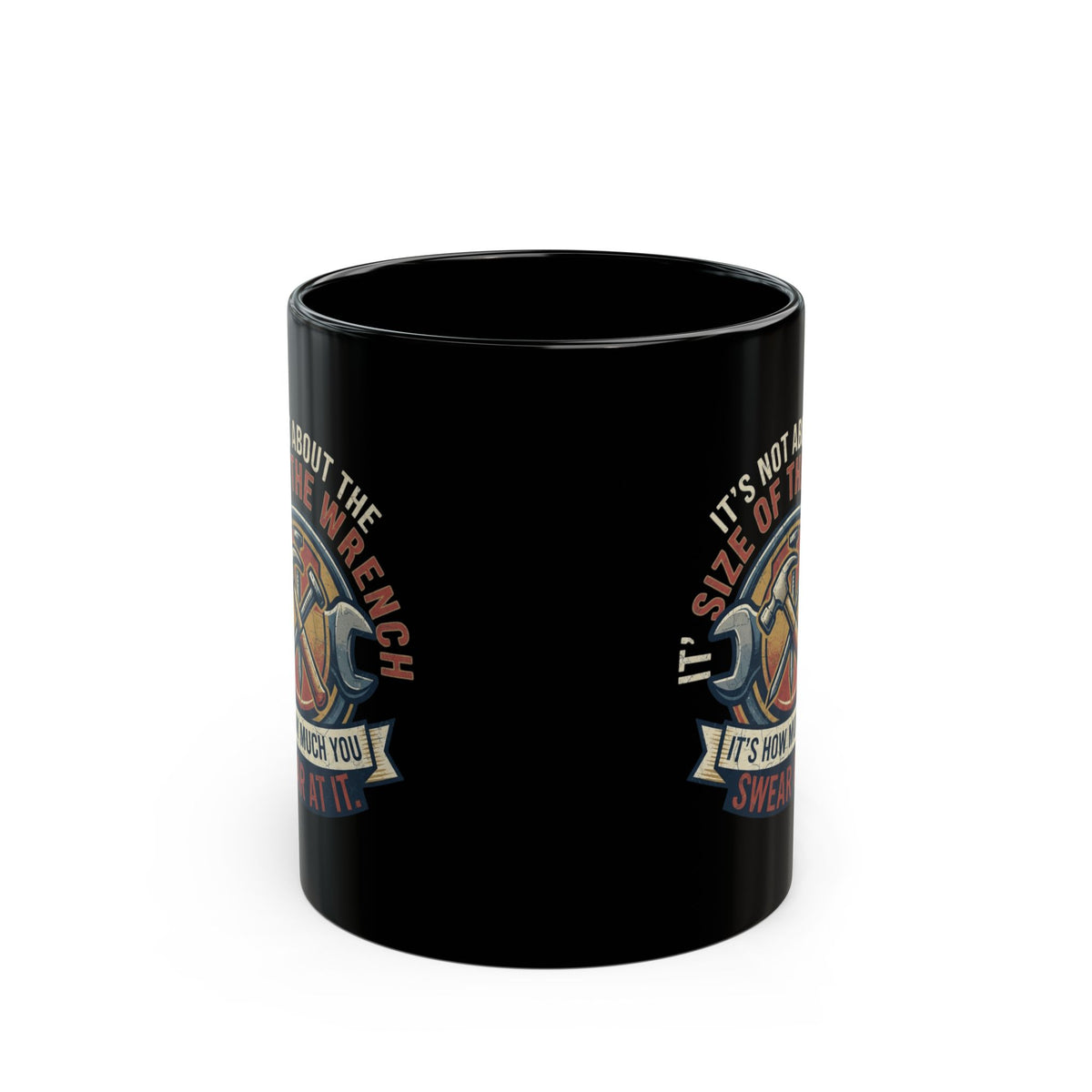 "Size Matters" Black Ceramic Mug