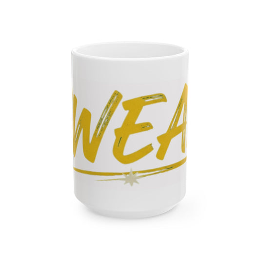 "Swear And Try Again" White Ceramic Mug — Graphic