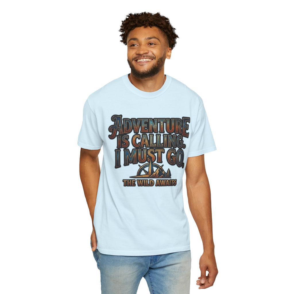 "Adventure is Calling" Unisex Garment-Dyed Tee