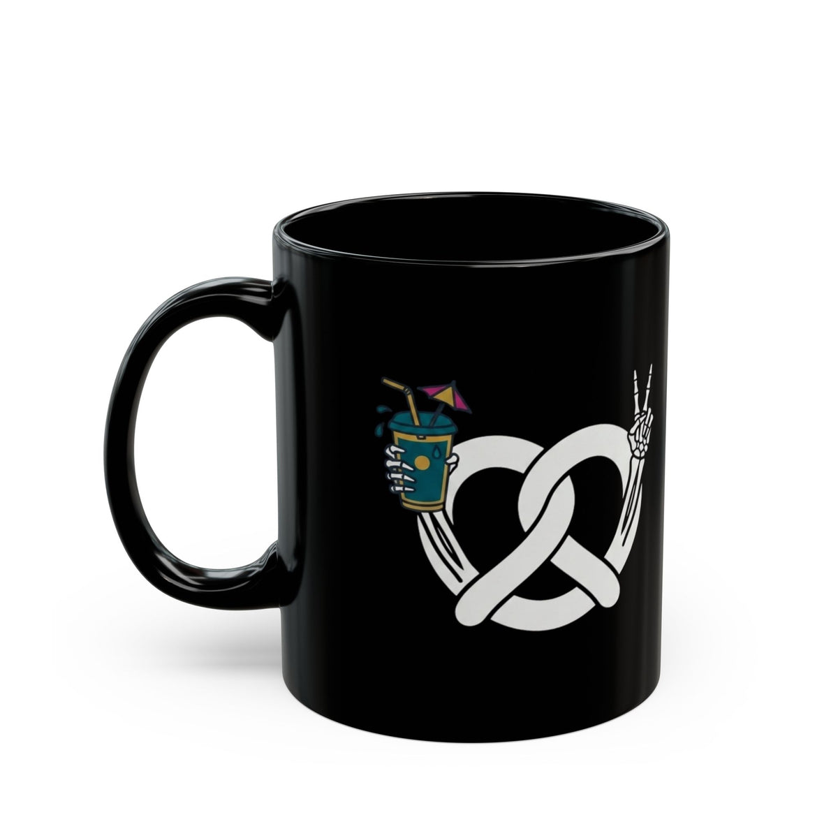 "Flexible But Not About Brunch" Black Ceramic Mug — Graphic