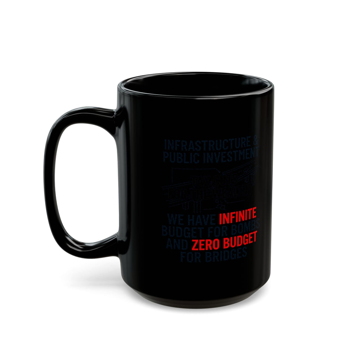"Protest Series - Fix The Roads" Black Ceramic Mug