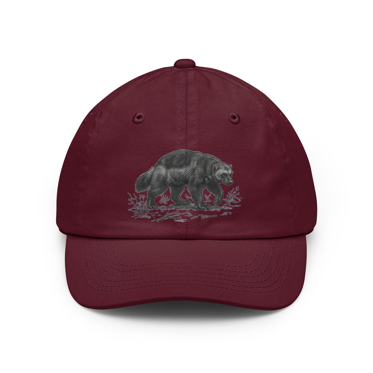 Color: Maroon | Pencil Sketch Art Wolverine Dad Hat