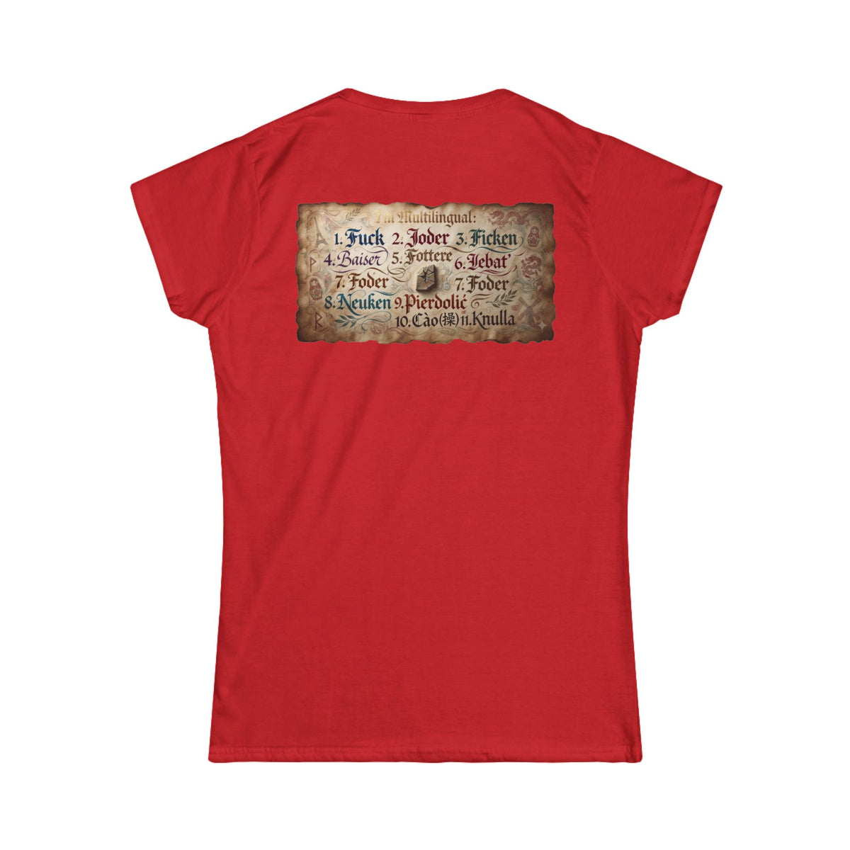 Color: Red | Multilingual Women's Tee