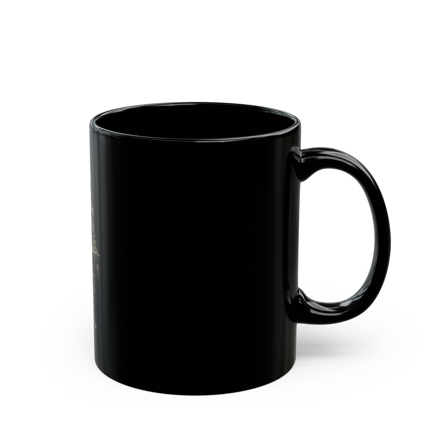 "DJ" Black Ceramic Mug