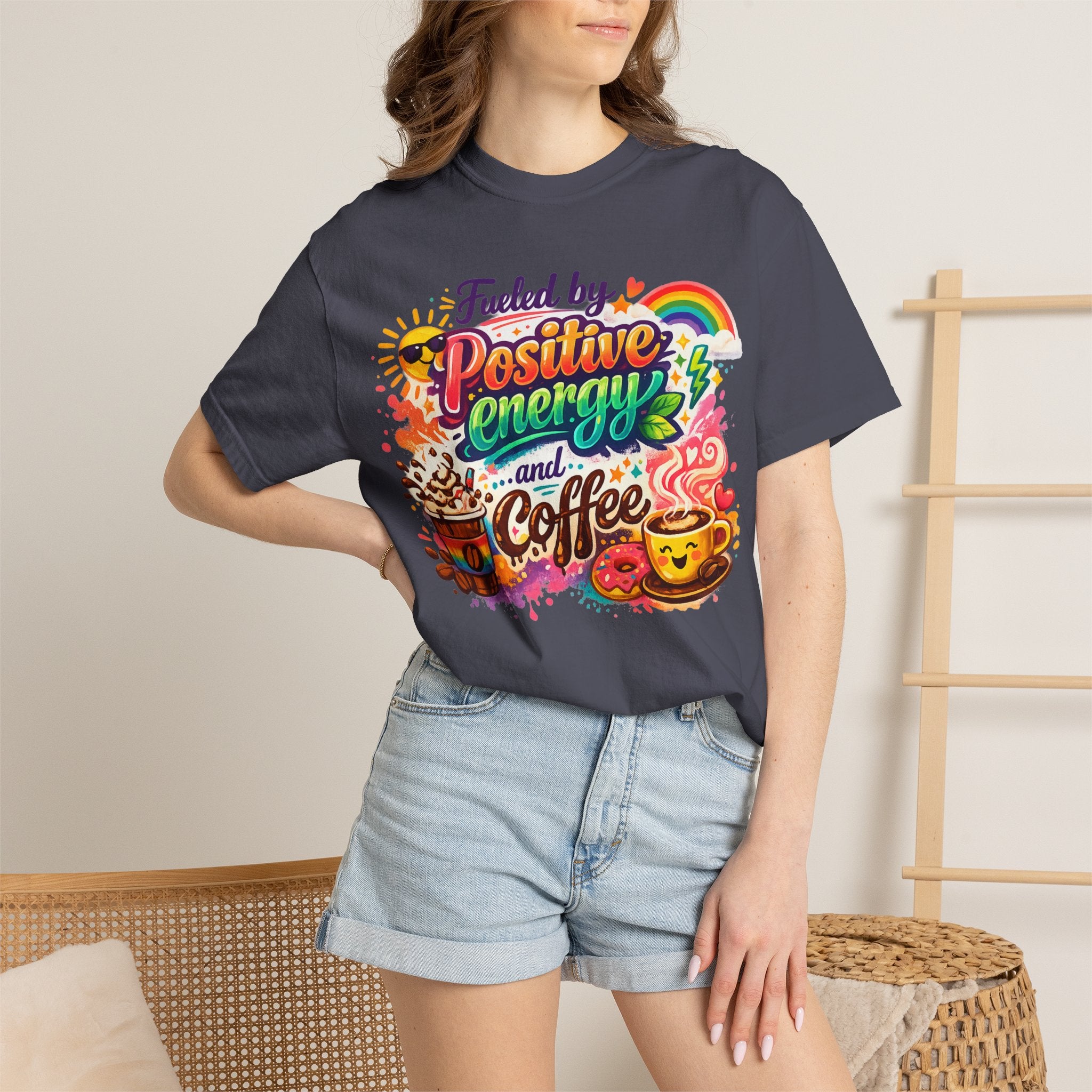 "The Caffeine-Induced Optimist" Unisex Garment-Dyed T-shirt