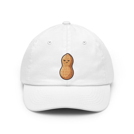 Color: White | Warning Contains Nuts Dad Hat — Graphic