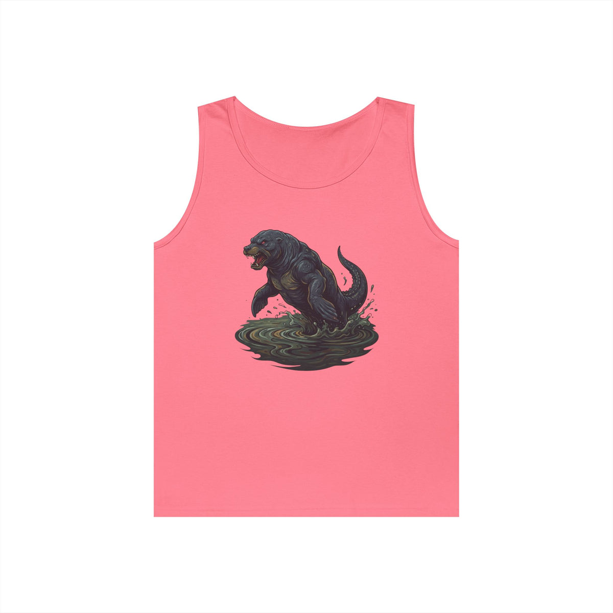 Color: Safety Pink | Bunyip (Australian Aboriginal Mythology) Tank Top