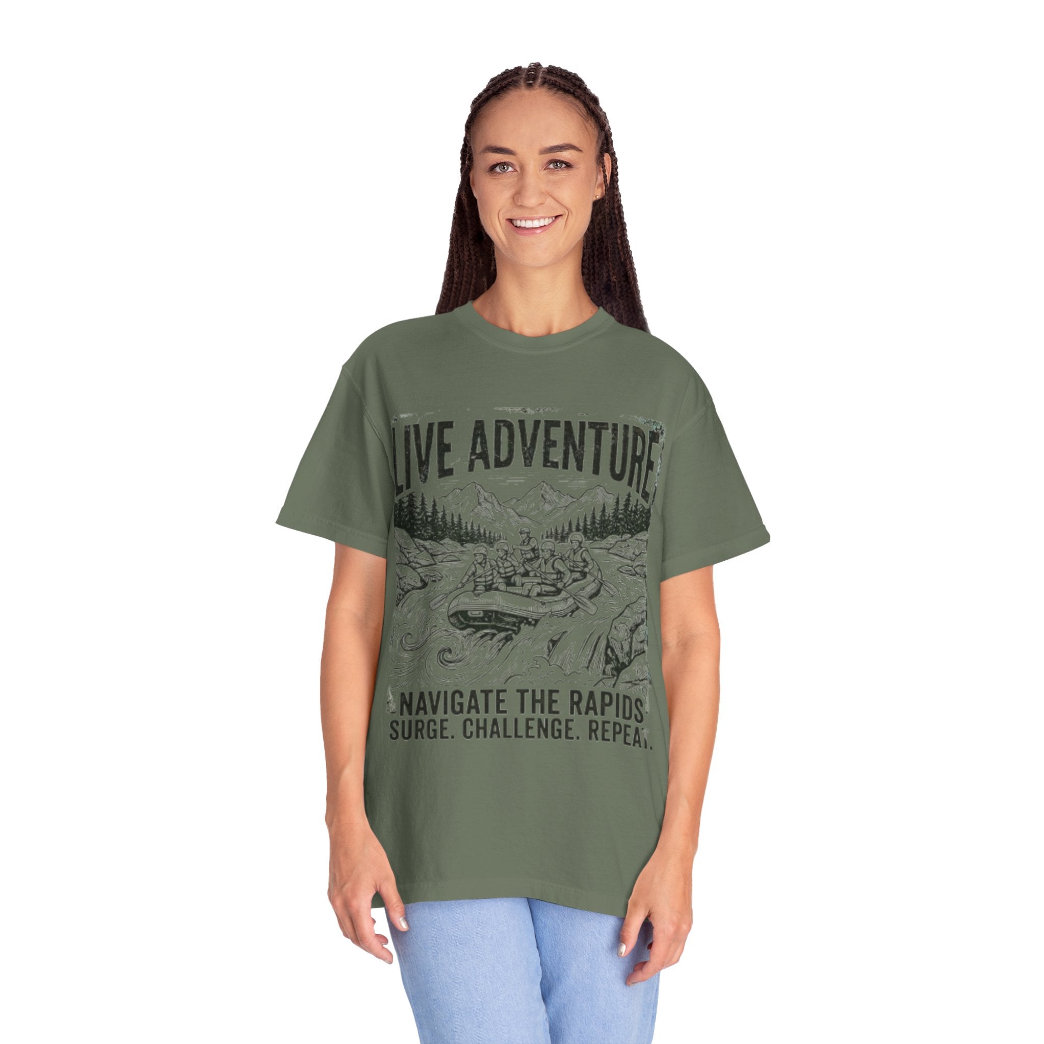 "Live Adventure - Rafting" Unisex Garment-Dyed Tee