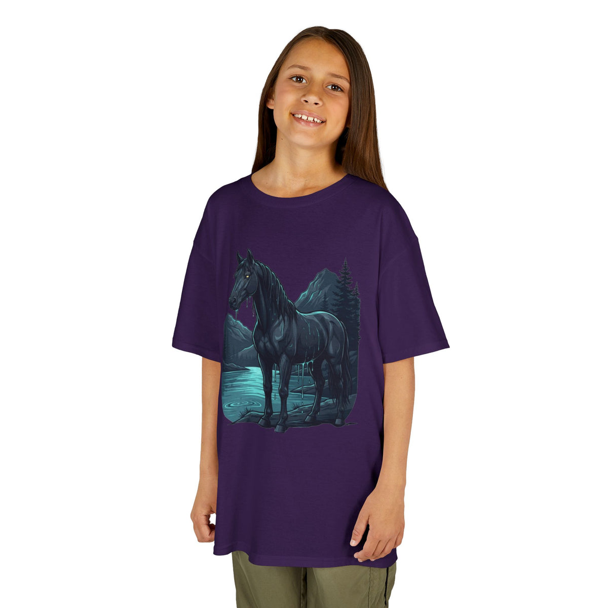 Color: Purple | Kelpie (Scottish Folklore) Kids Tee