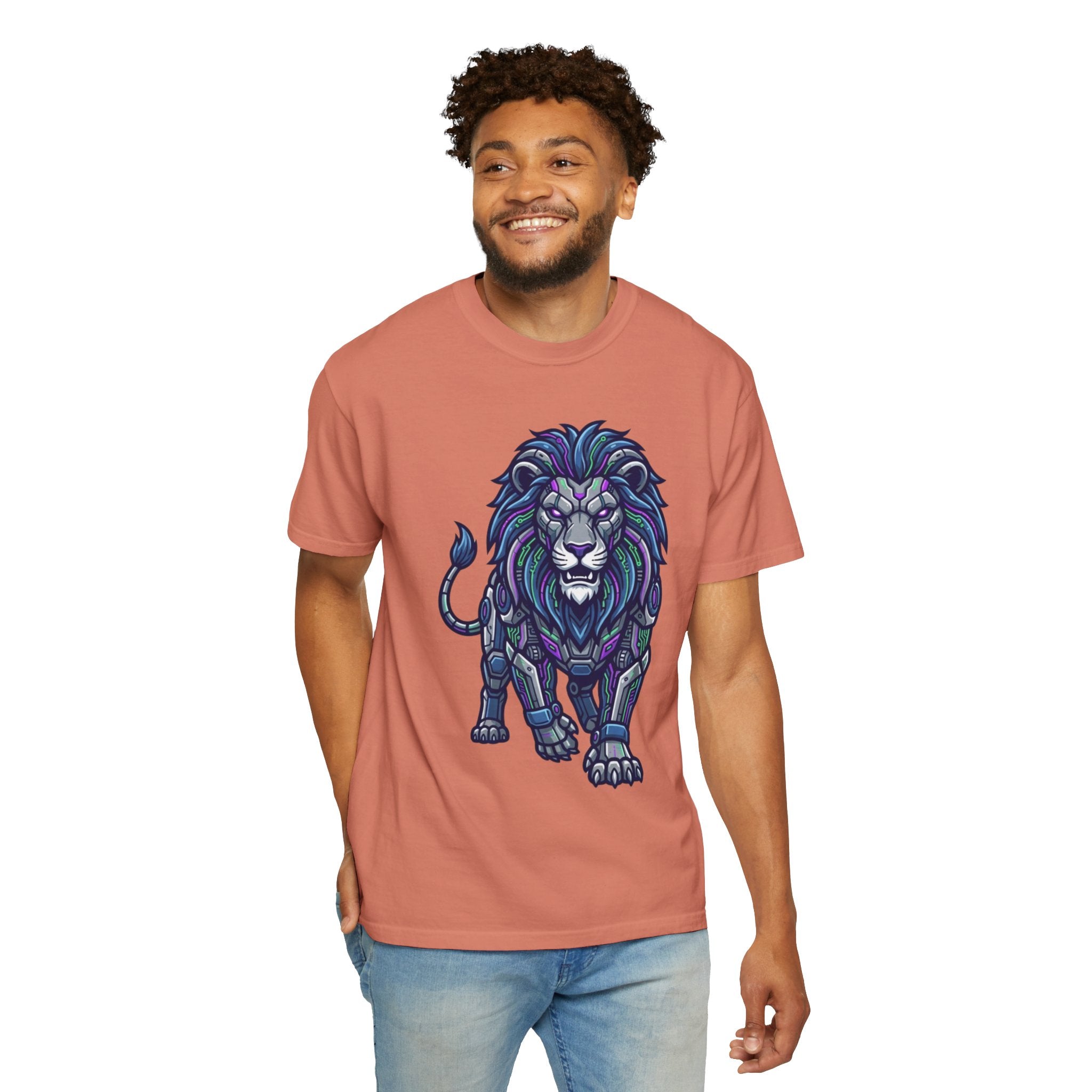 "Cyber Lion" Unisex Garment-Dyed Tee