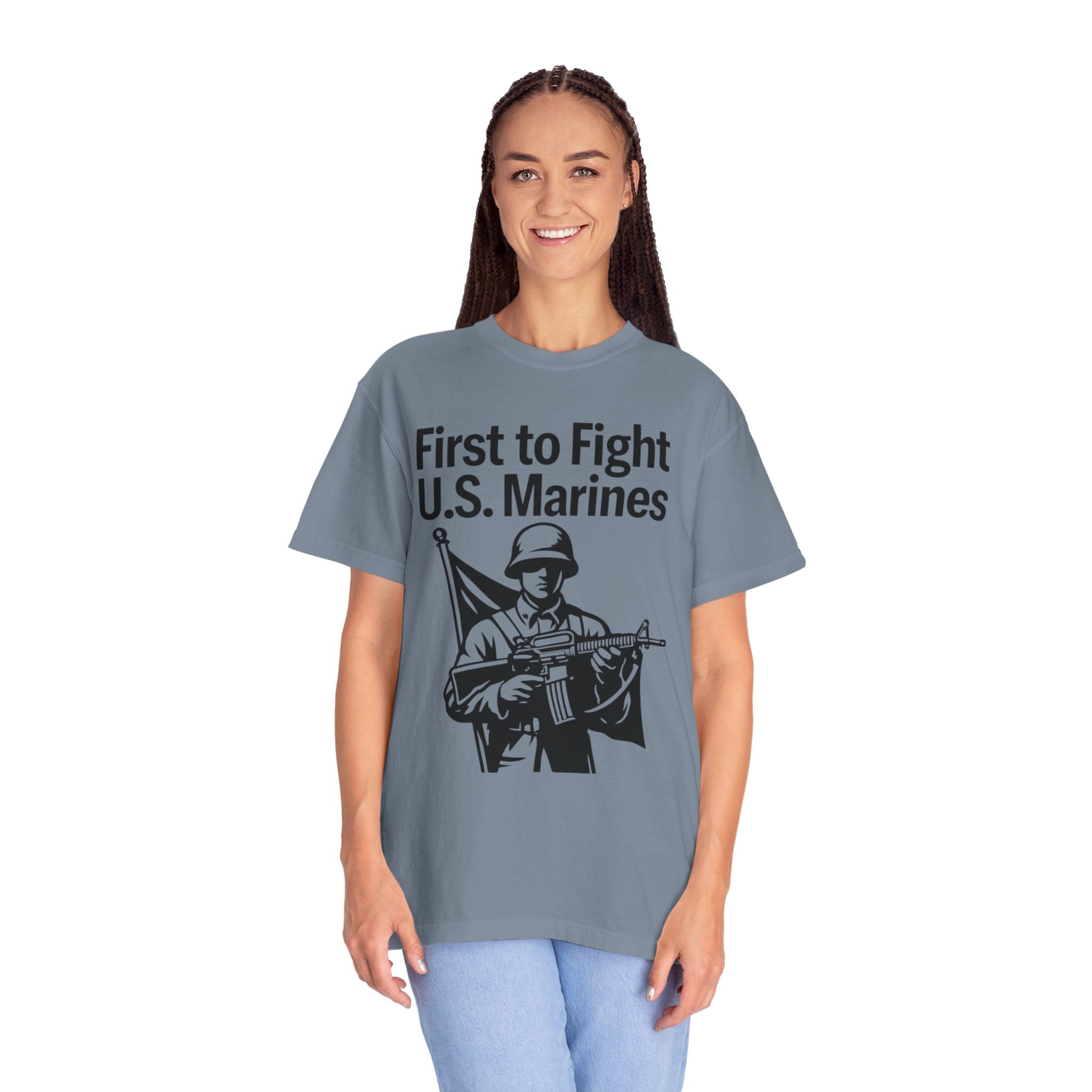 "First to Fight" Unisex Garment-Dyed T-shirt