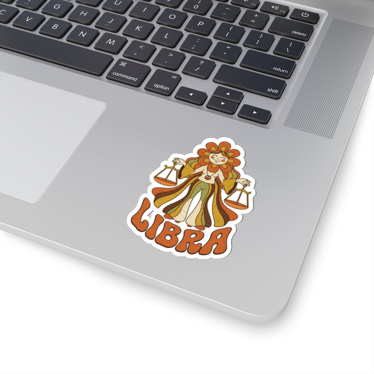 "Retro Mascot Groovy Libra" Sticker — Main