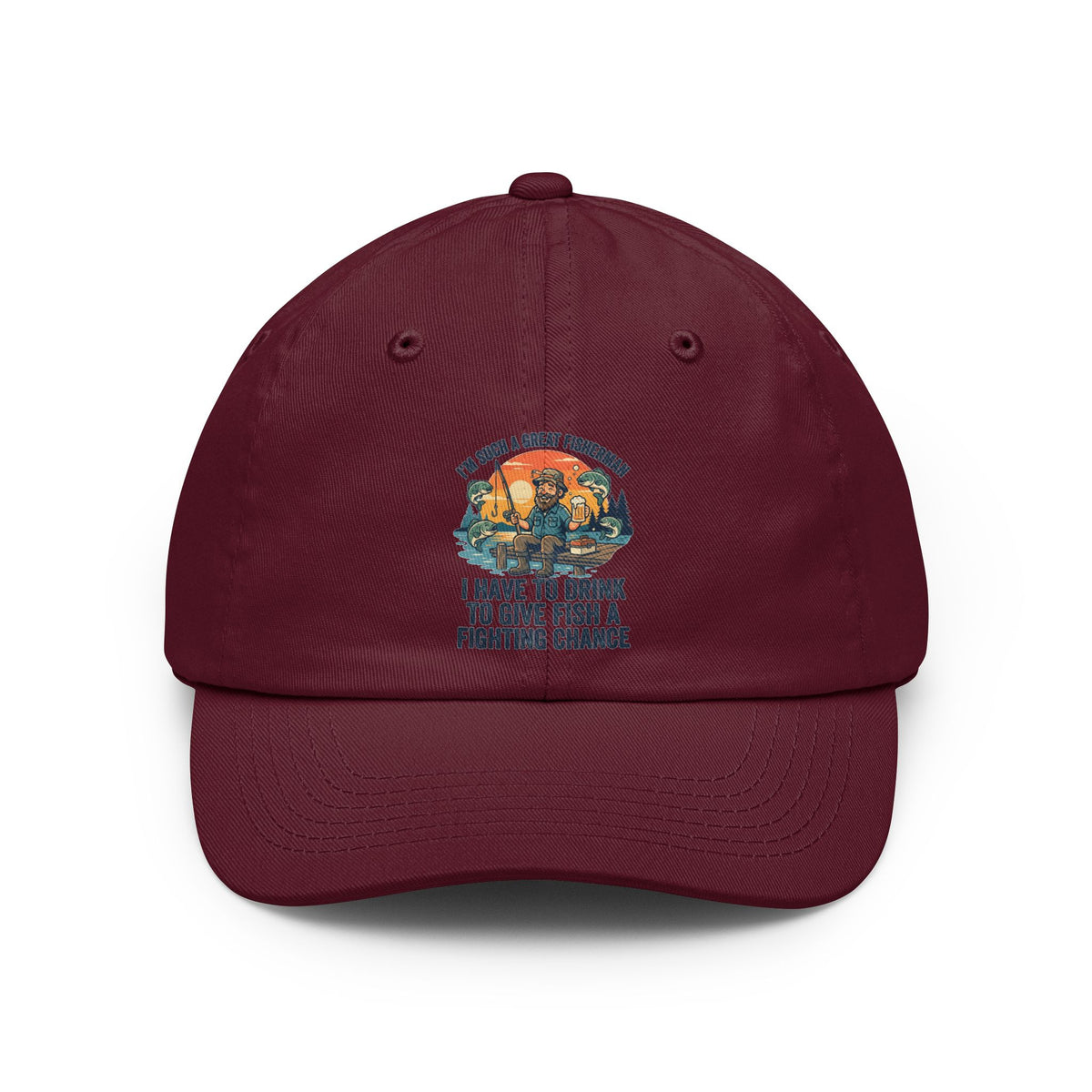 Color: Maroon | Drink to Give Fish a Fighting Chance Dad Hat