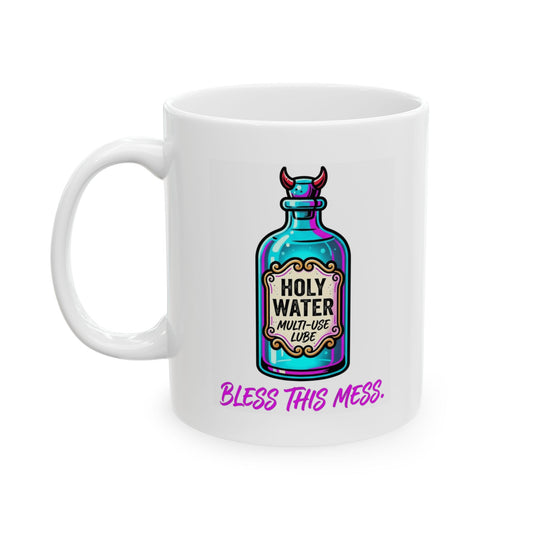 "Holy Lube" White Ceramic Mug
