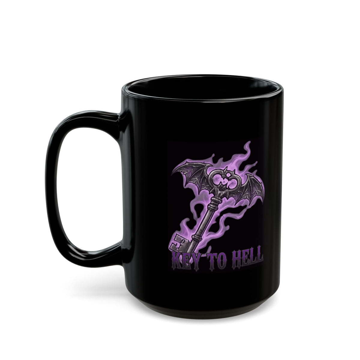 "Skeleton Key" Black Ceramic Mug