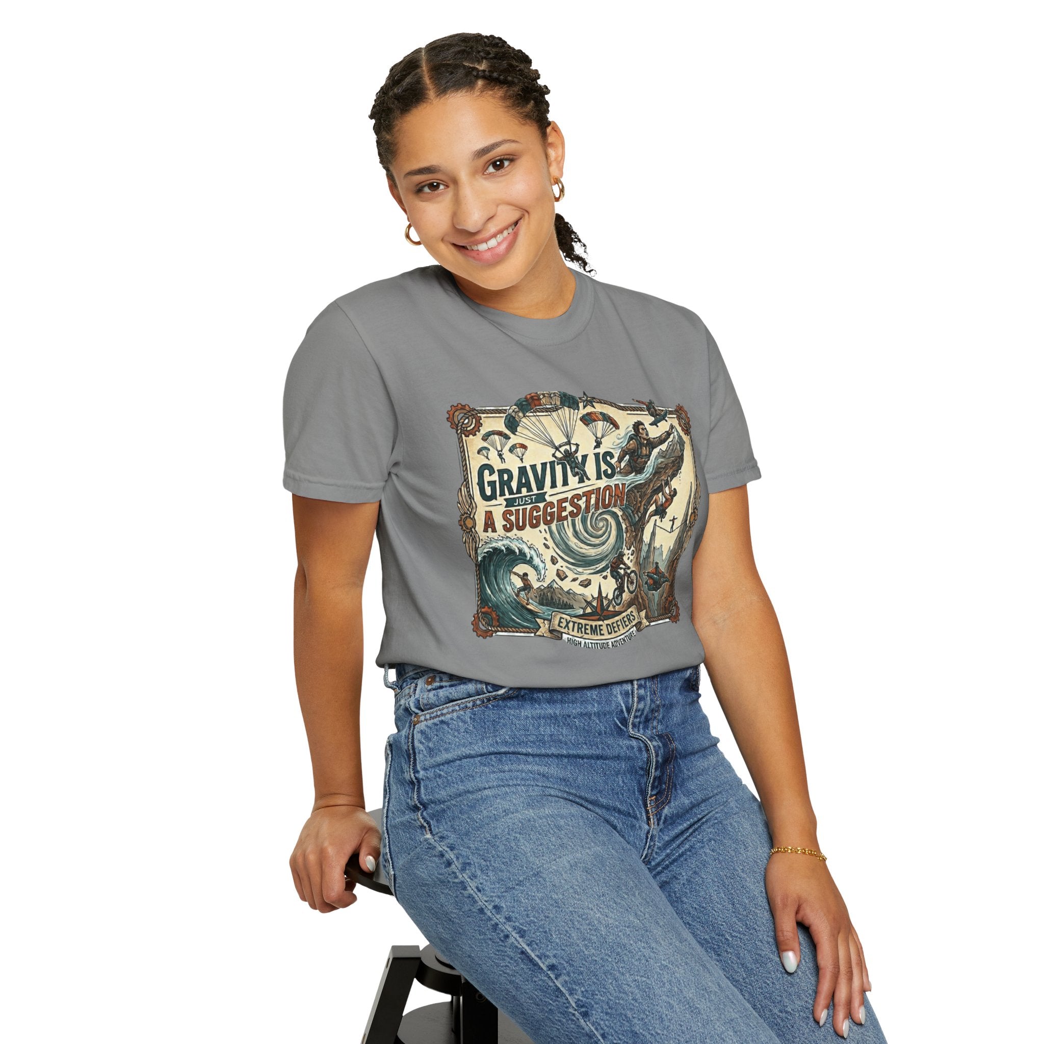 "Gravity is Just a Suggestion" Unisex Garment-Dyed T-shirt