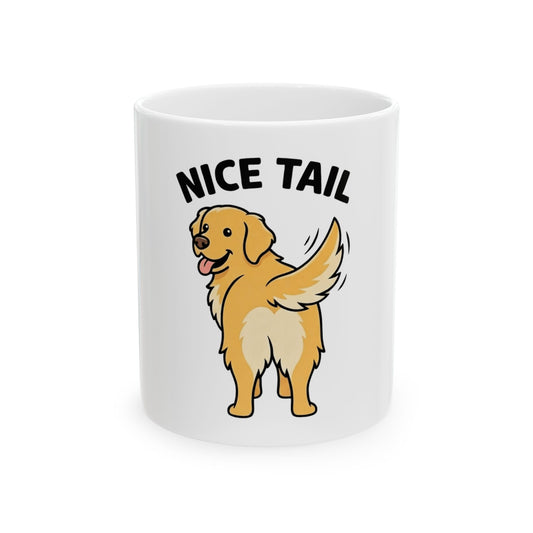 "Nice Tail" White Ceramic Mug